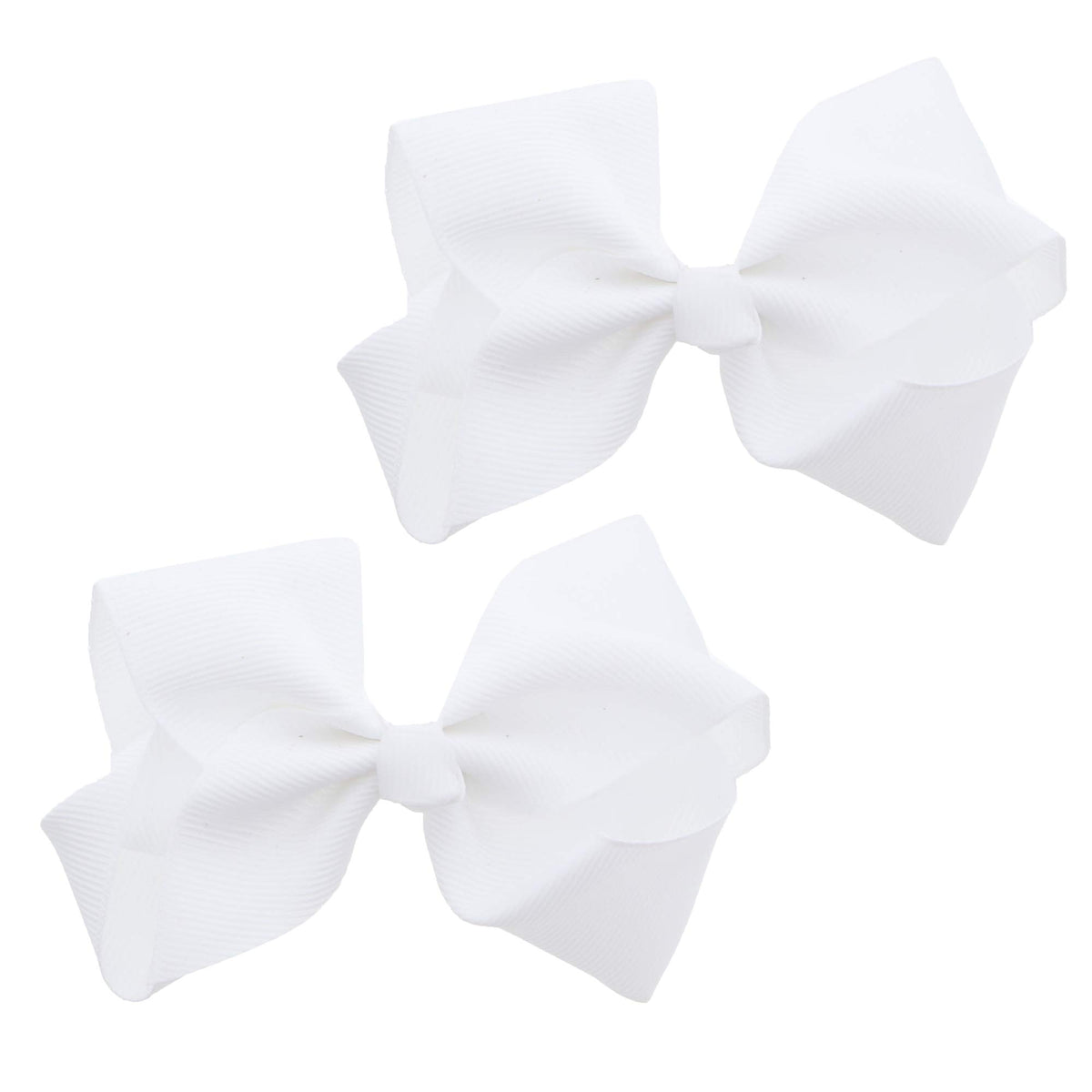 Motique Accessories white grosgrain bow front view showing neat styling benefit
