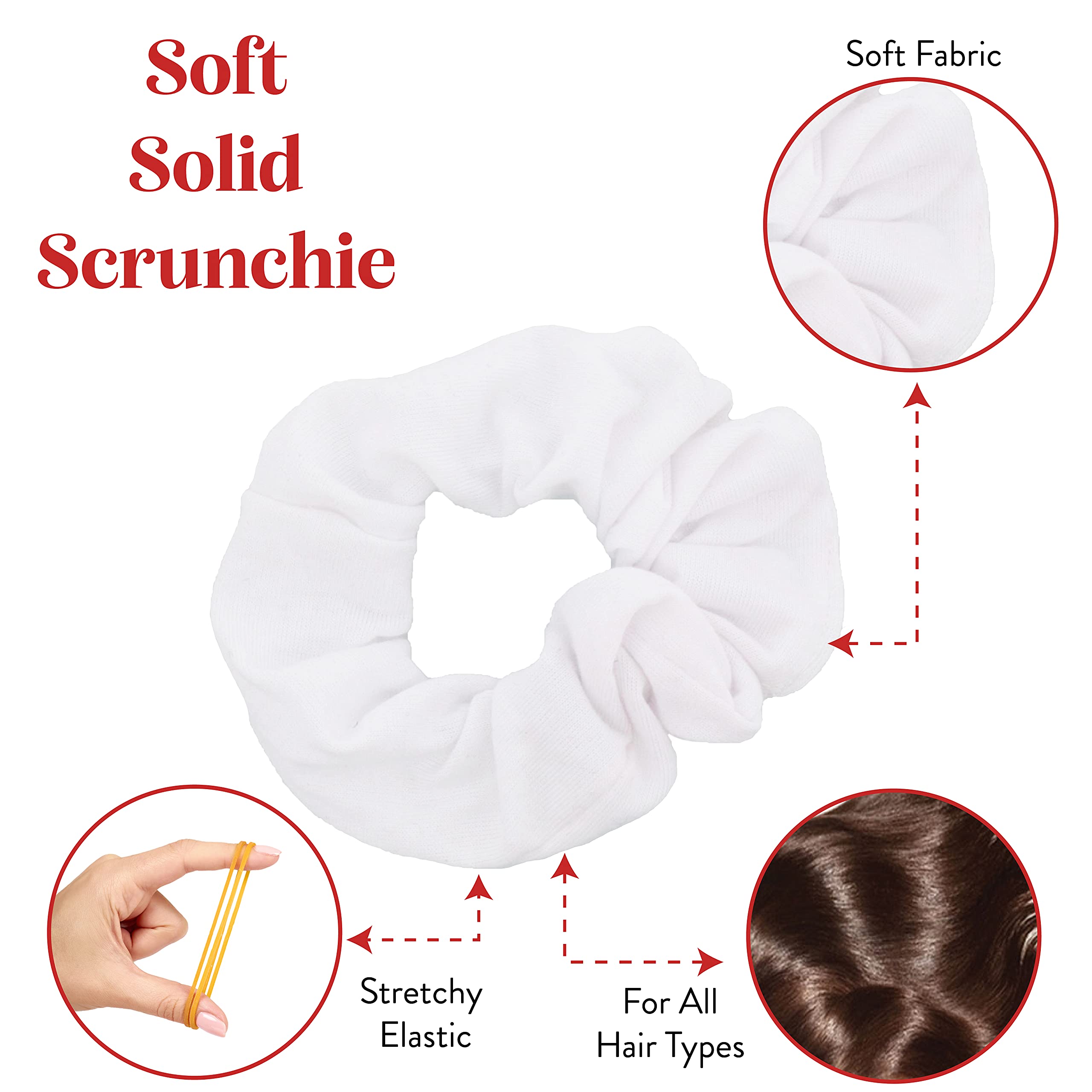 Motique Accessories scrunchie holding a ponytail on a model demonstrating secure no-mark hold