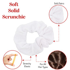 Motique Accessories scrunchie holding a ponytail on a model demonstrating secure no-mark hold