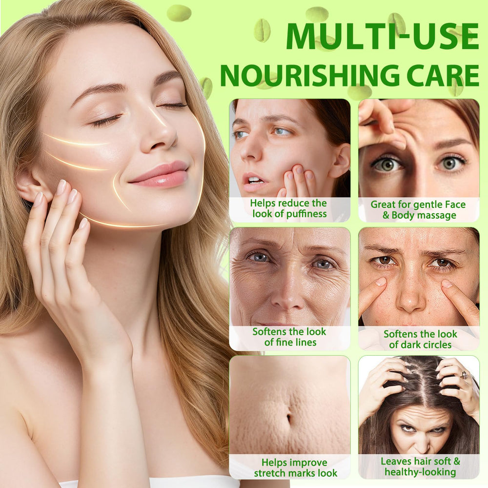 Hand applying Moulis oil to face demonstrating hydration and smoothing benefits
