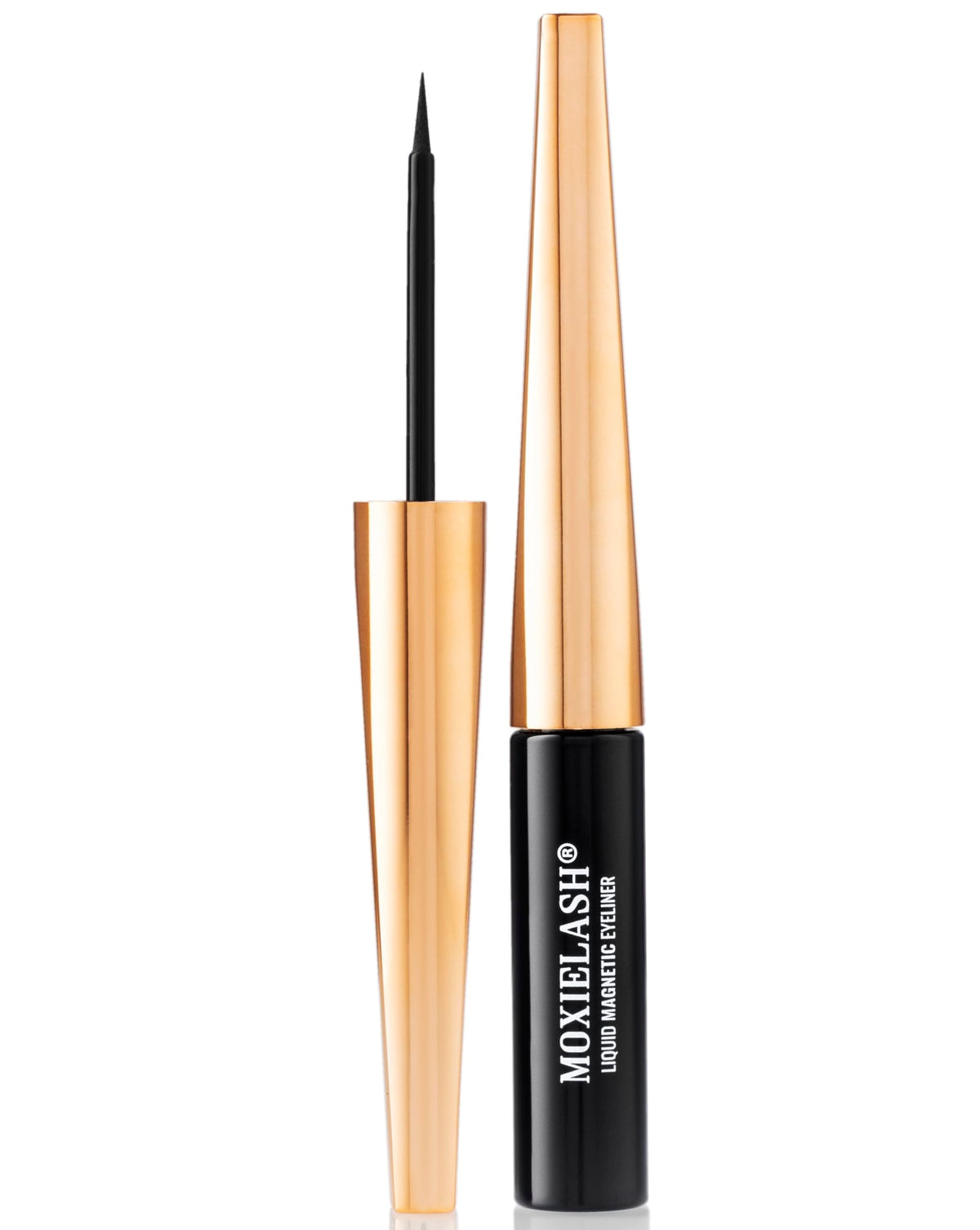 MoxieLash front packaging showing durable, travel‑ready magnetic liner