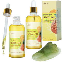 MR.A front packaging showing two pineapple oil bottles and tropical branding, promotes daily hydration