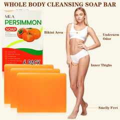 MR.A close-up of soap bar texture highlighting natural persimmon extract