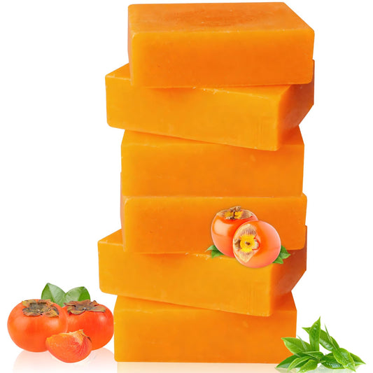 MR.A front packaging showing six persimmon soap bars and clear benefits