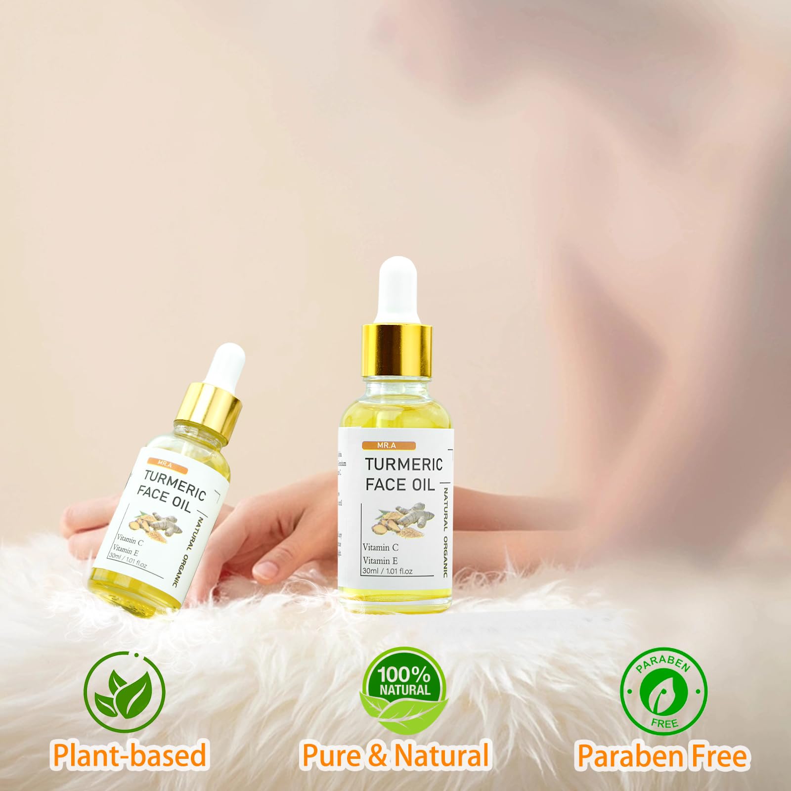 MR.A oil applied to neck and décolletage to improve skin feel
