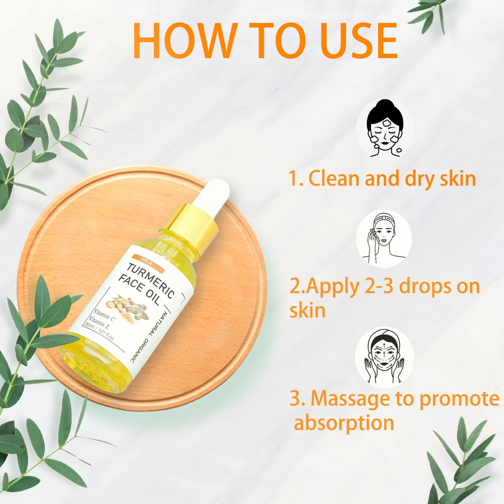 MR.A turmeric oil texture on skin absorbing quickly for hydration