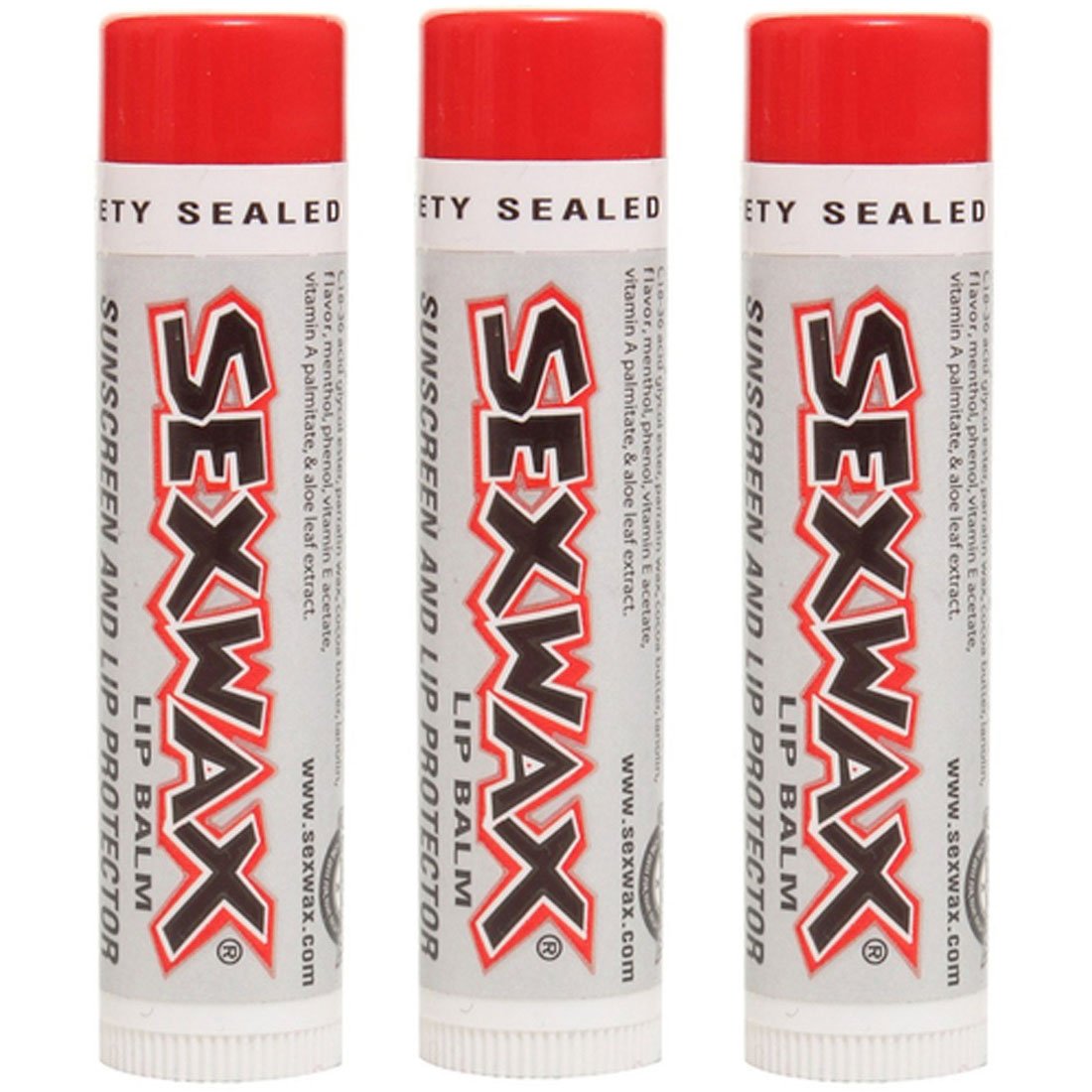 Mr Zogs Sex Wax front tubes showing SPF30 protection and portable convenience