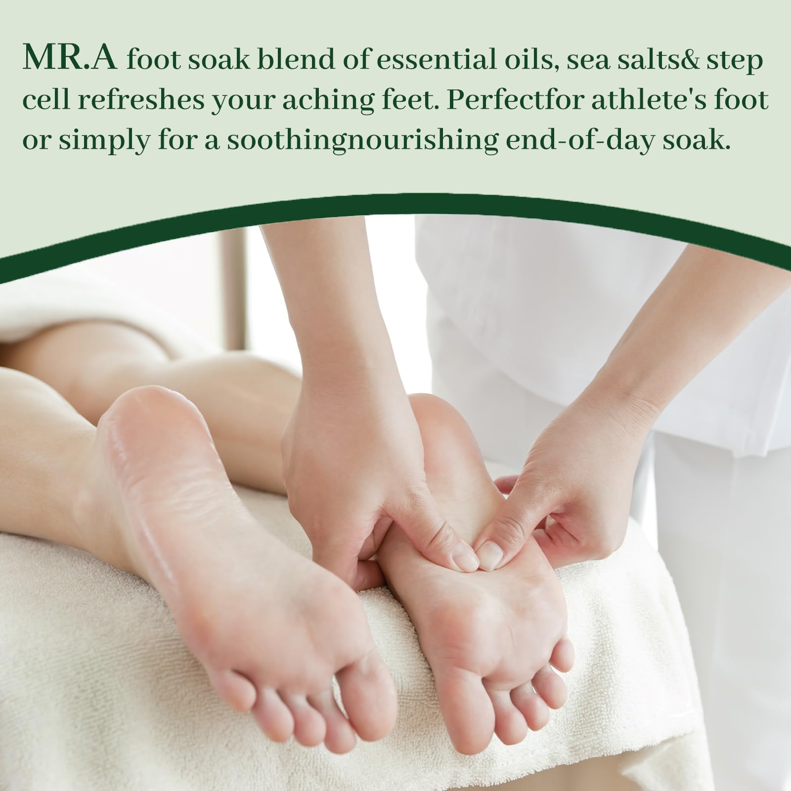 MR.A single sachet close-up highlighting tea tree and lavender labeling benefits