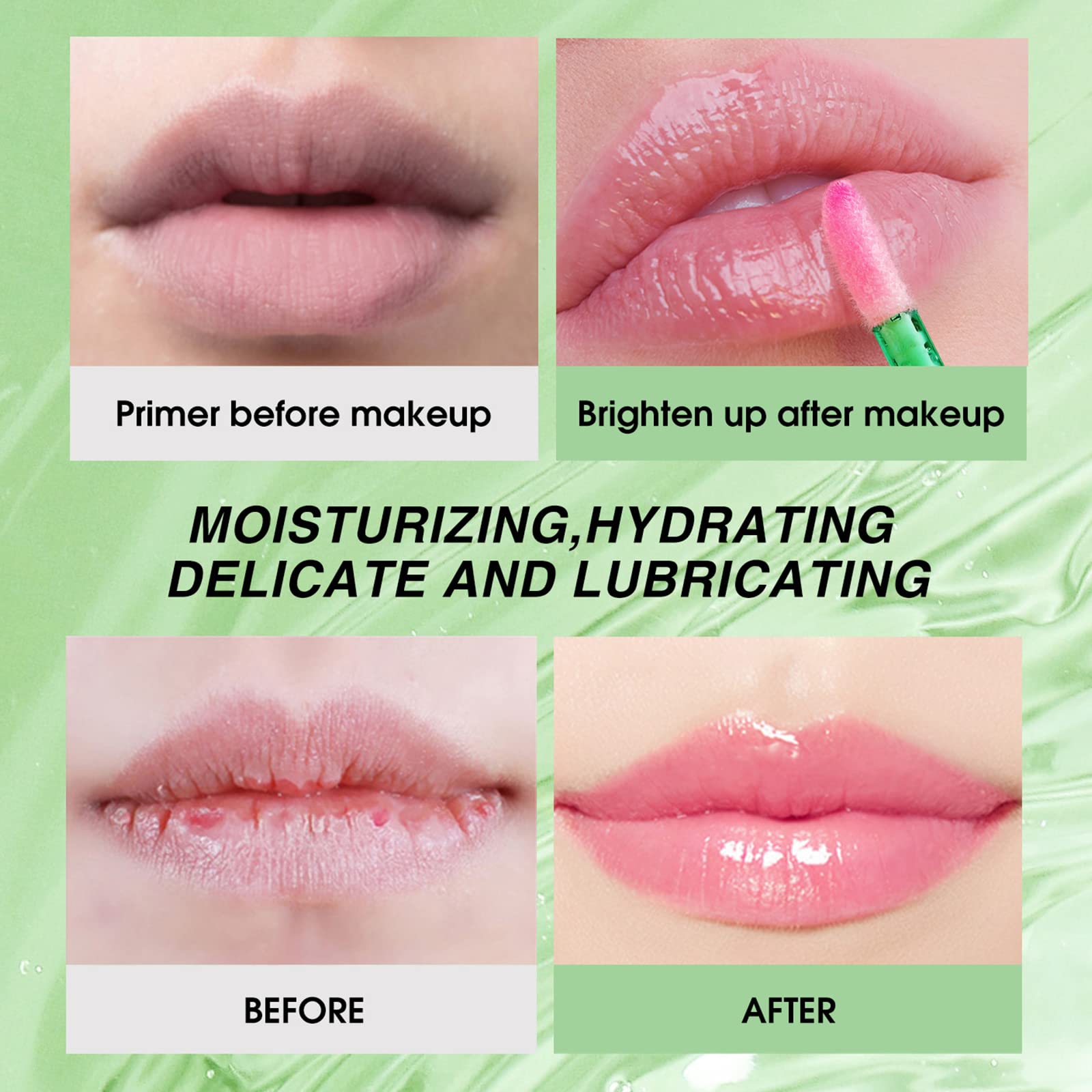 Mrettick glossy texture swatches showing hydration and subtle tint payoff