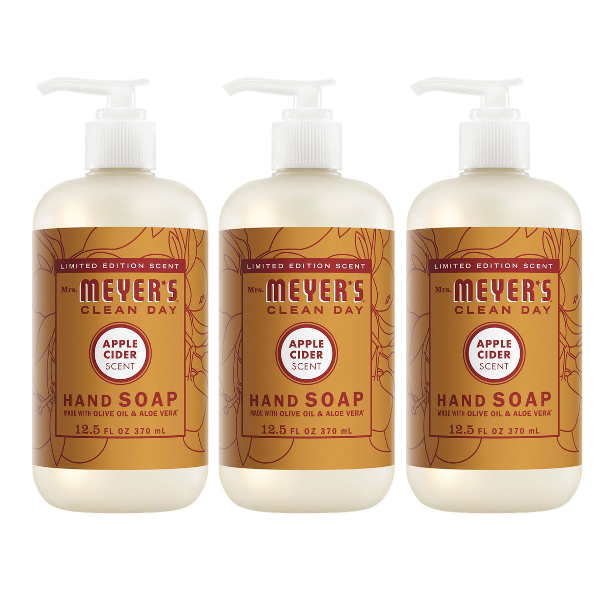 Mrs. Meyer's front packaging showing apple cider scent and benefits