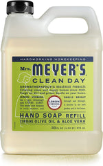 Mrs. MEYER'S basil refill bottle focused to show herbaceous scent benefit
