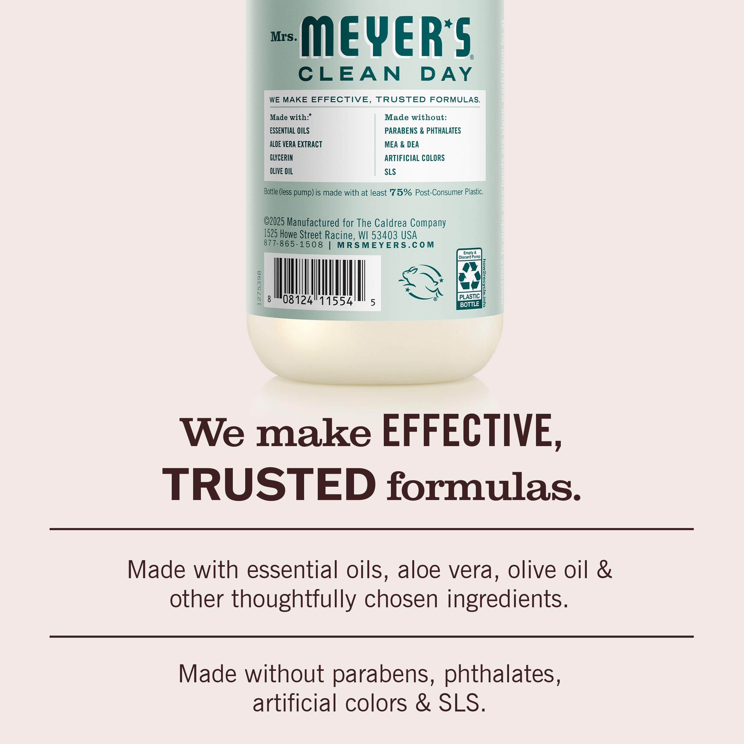 Mrs. MEYER'S placed on a bathroom counter showing stylish scent and everyday accessibility