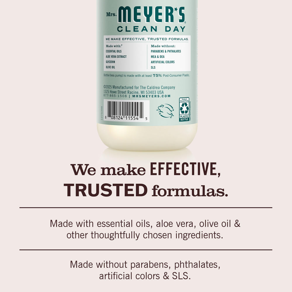 Mrs. MEYER'S placed on a bathroom counter showing stylish scent and everyday accessibility