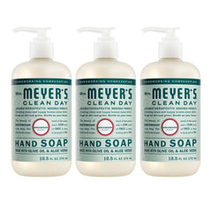 Mrs. MEYER'S front packaging showing three Birchwood bottles and clear labeling for easy identification