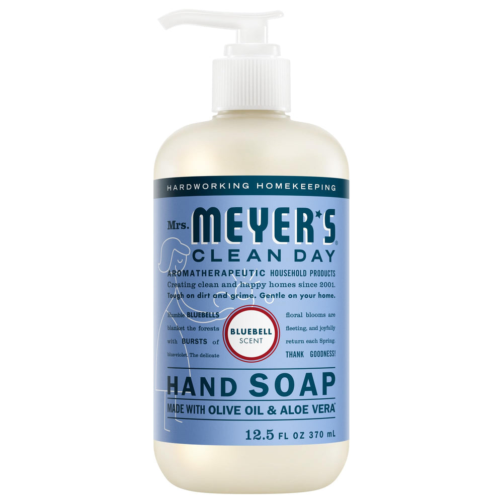 Mrs. Meyer's Bluebell front bottle showing label and volume for quick recognition and clarity