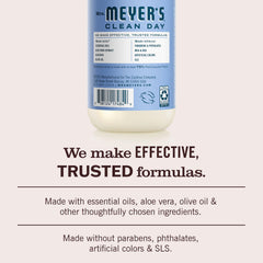 Mrs. Meyer's ingredient label close-up showing plant-based components and clean formulation