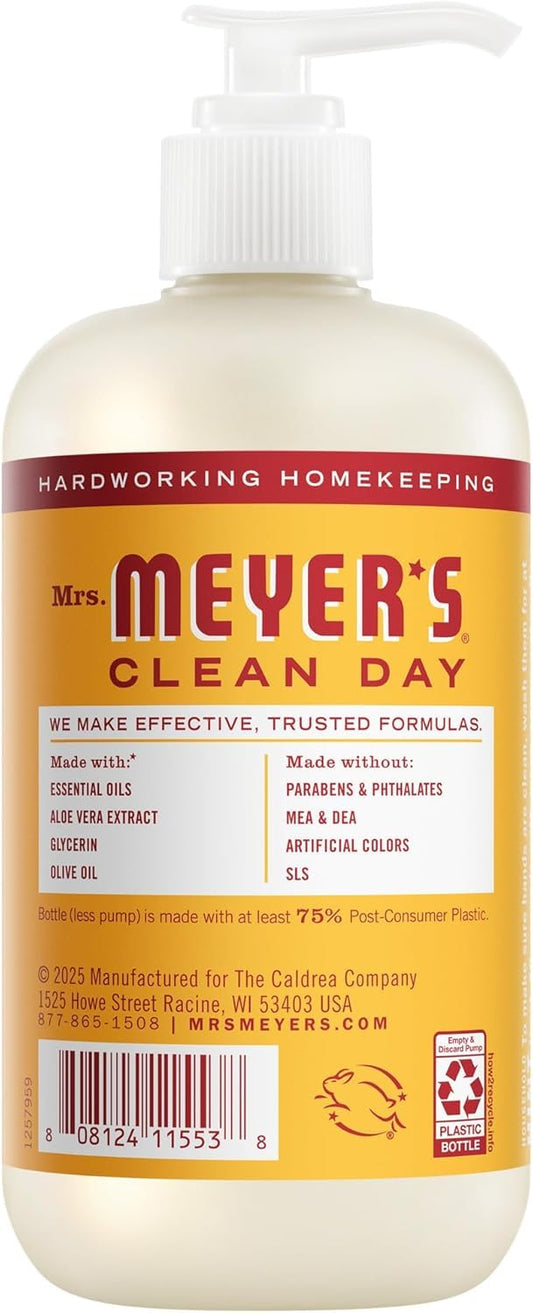 Mrs. MEYER'S bottle pump close-up illustrating easy dispensing and control