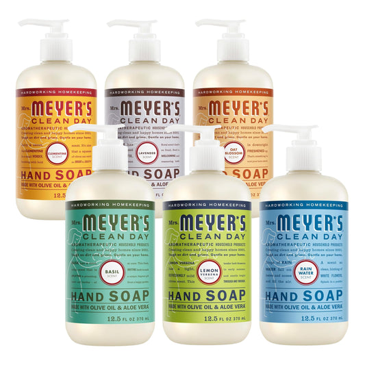 Mrs. MEYER'S front packaging showing six scent variety, perfect for gifting
