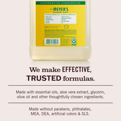 Foamy texture from Mrs. Meyer's honeysuckle soap demonstrating gentle cleansing benefit