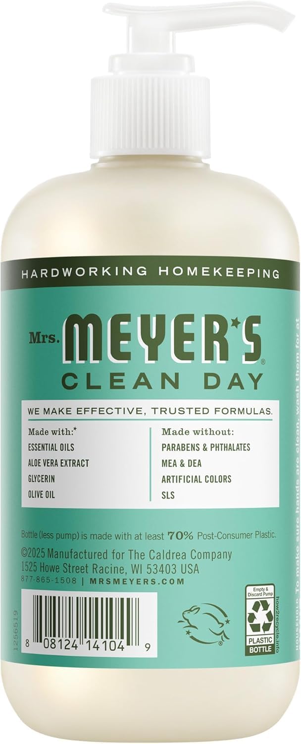 Mrs. MEYER'S Lavender bottle showing floral label for calming bathroom ambiance