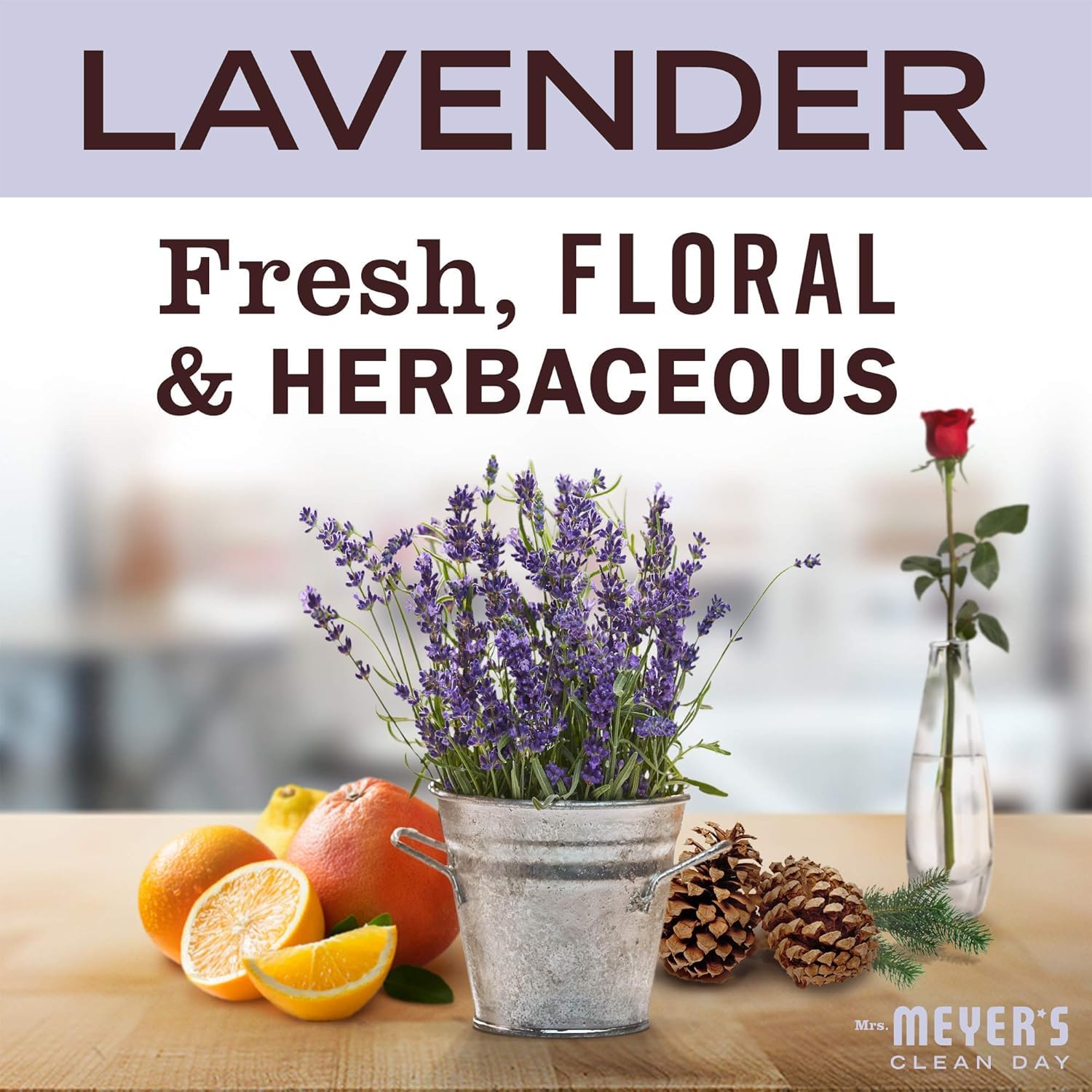 Mrs. MEYER'S label detail highlighting ingredients and cruelty-free certification
