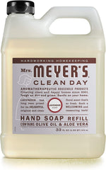 Mrs. MEYER'S 33 oz refill next to common bottle showing large-capacity value