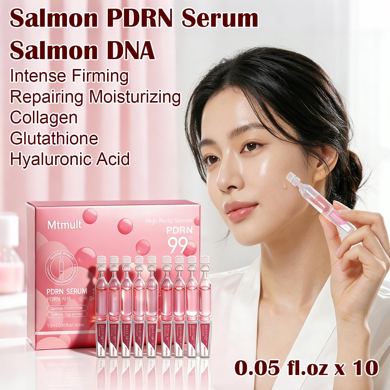 Mtmult applying serum with pressing motions demonstrating improved absorption