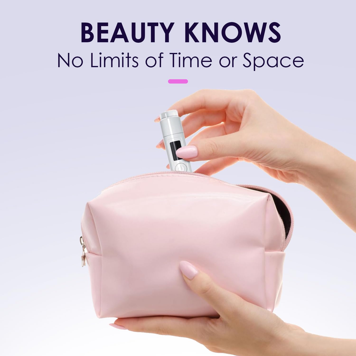 MUCOOS lamp with travel pouch in purse for on-the-go nail touch-ups