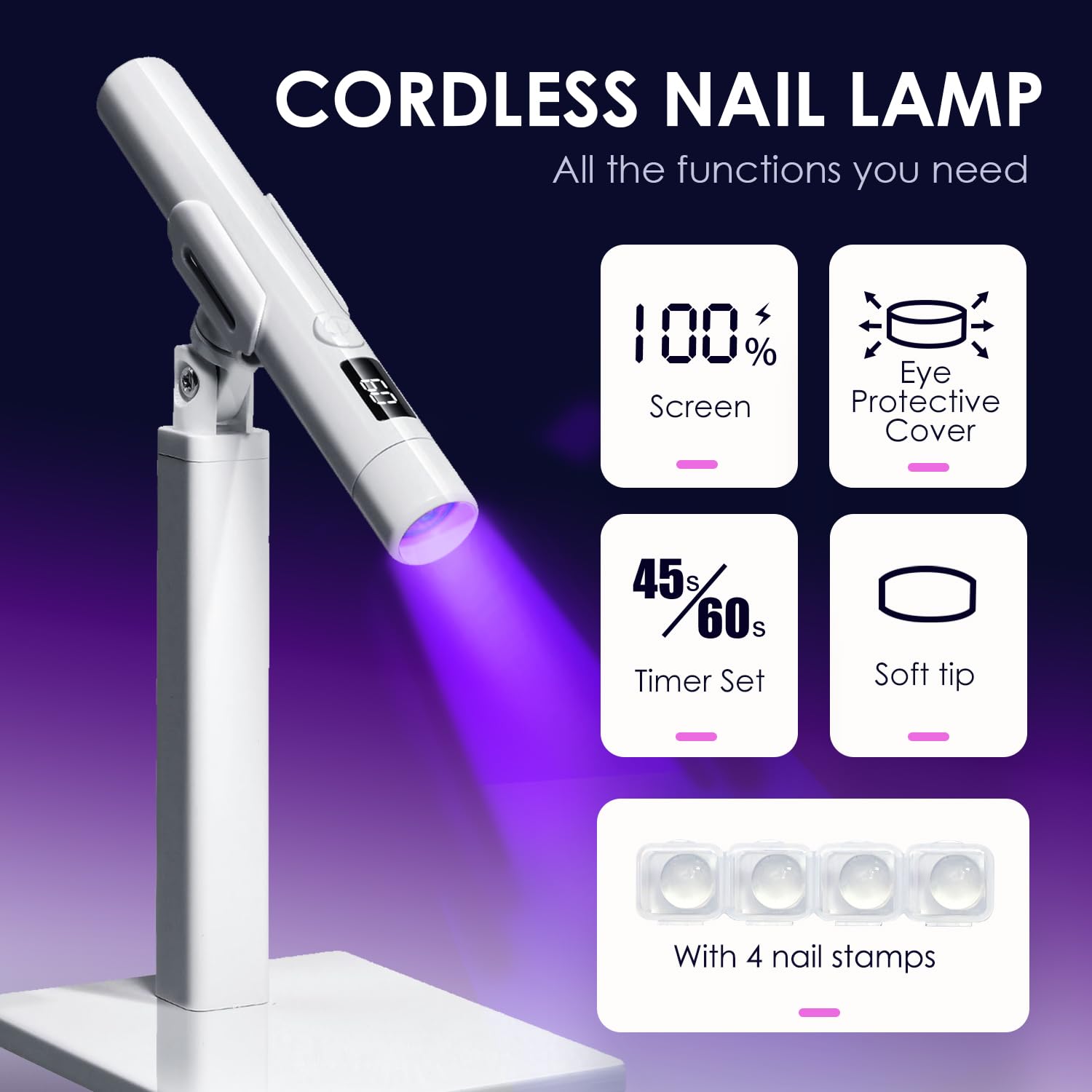 MUCOOS mini UV lamp side profile highlighting slim portable form
