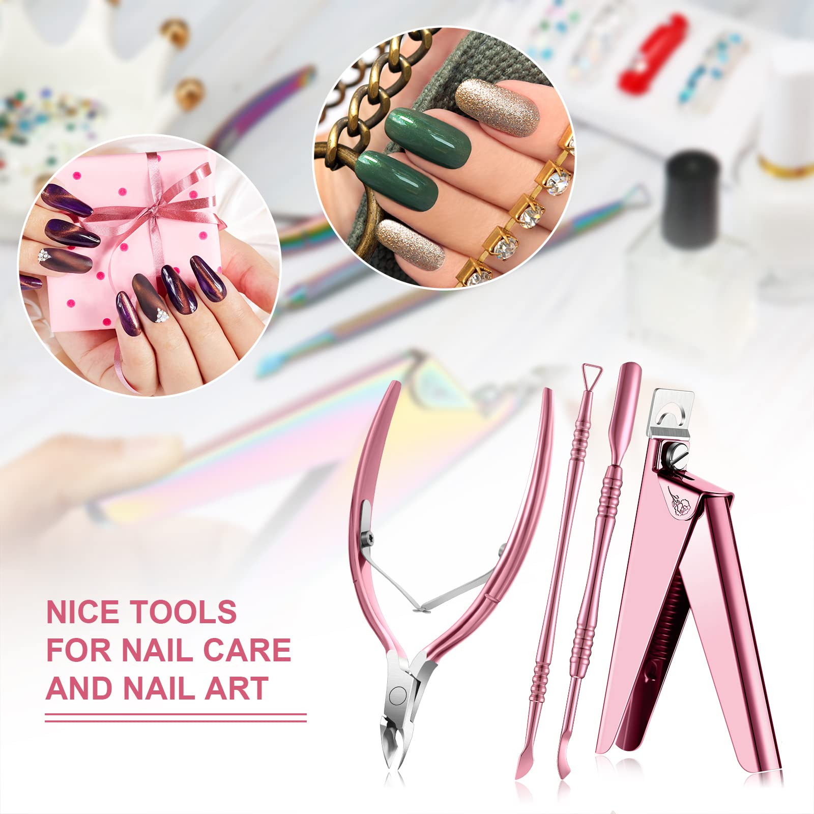 Mudder manicure set staged in salon, professional finish and durable tools