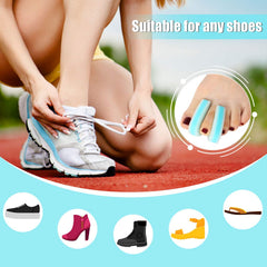 Mudder spacer inserted between toes under sock showing secure fit