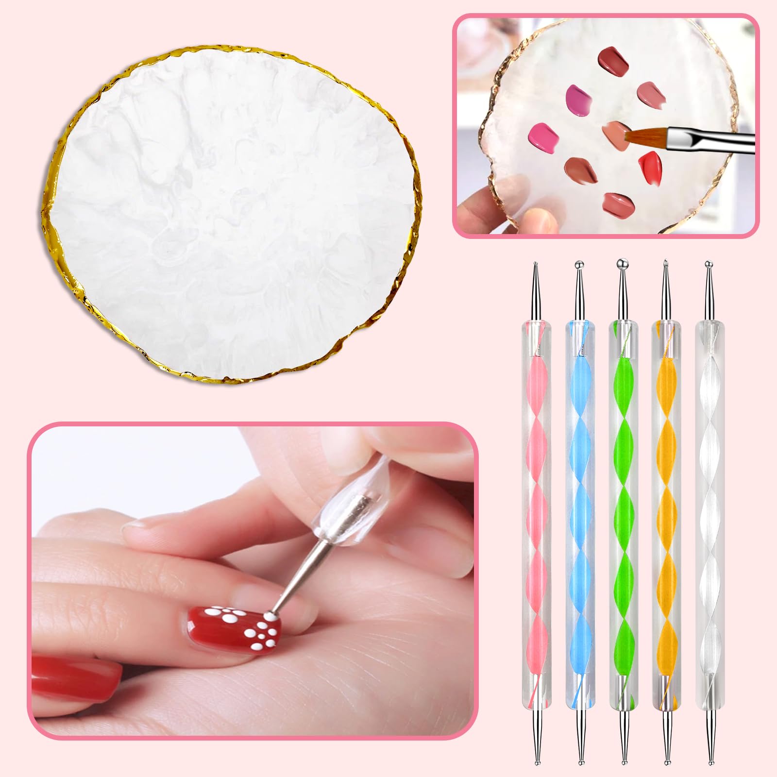 MUIIGOOD double-ended dotting pens demonstrating two-size dots for controlled accents