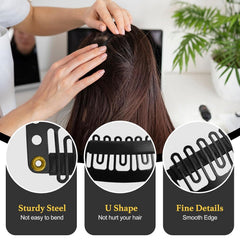 MUIIGOOD top detail of six teeth U-shape clip ensuring secure hold and comfort