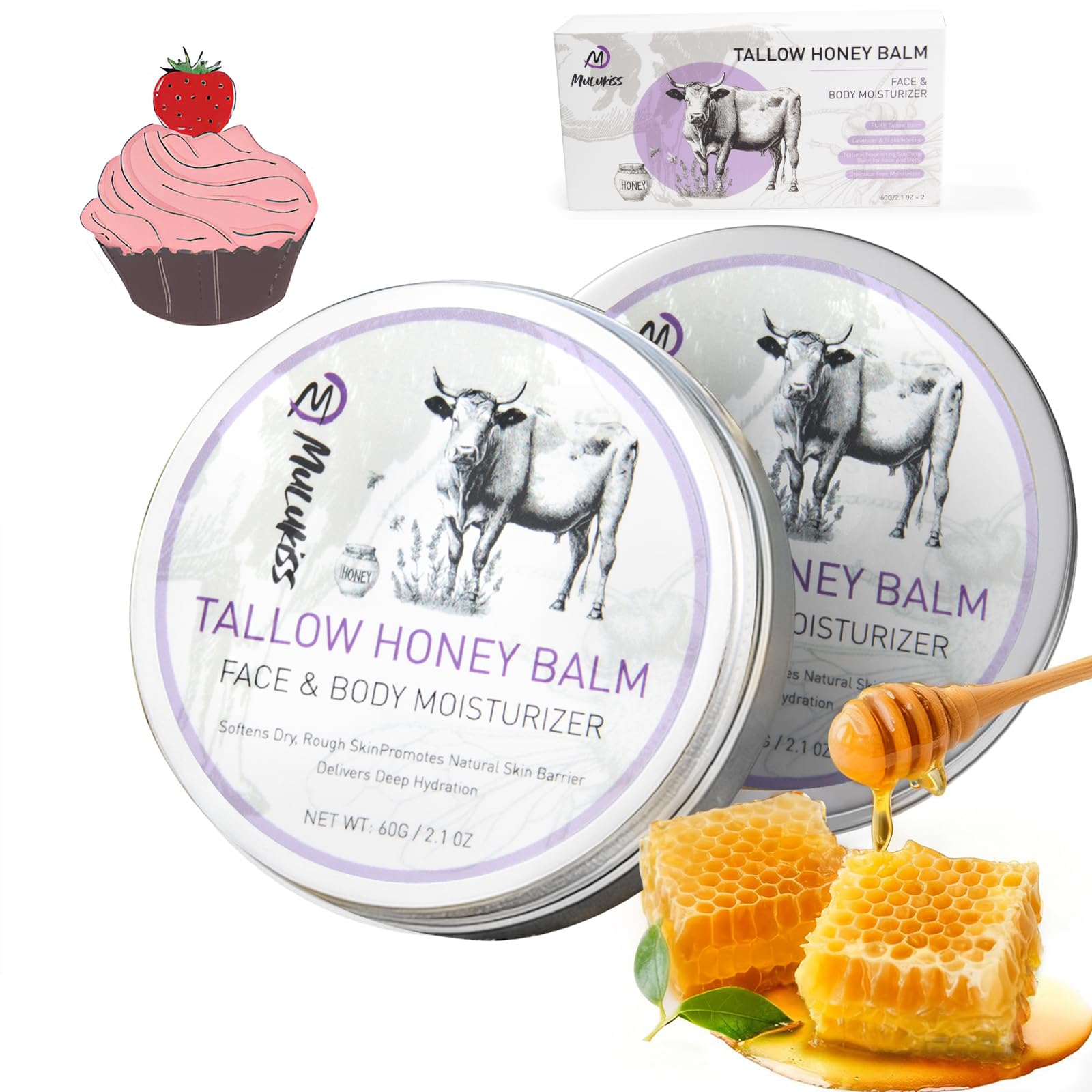 Mulukiss two-pack front view showing compact jars and clean packaging for easy access