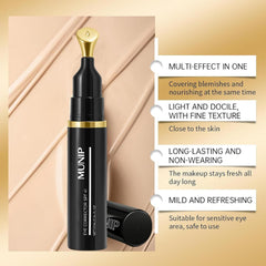 MUNIP eye corrector applied by model in morning routine for hydrated eyes