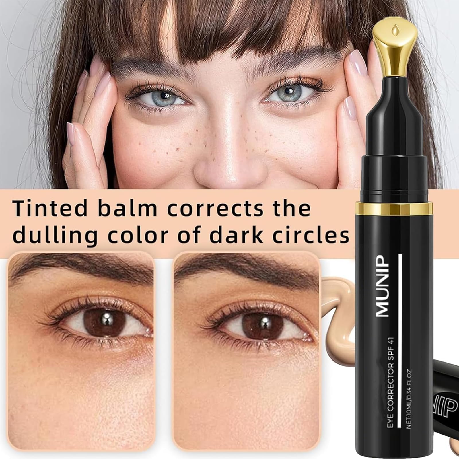 MUNIP eye corrector texture swatch highlighting smooth blendable finish