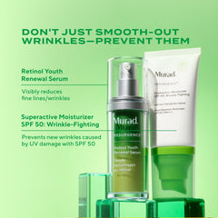 Murad before-and-after texture illustration demonstrating smoothing effect