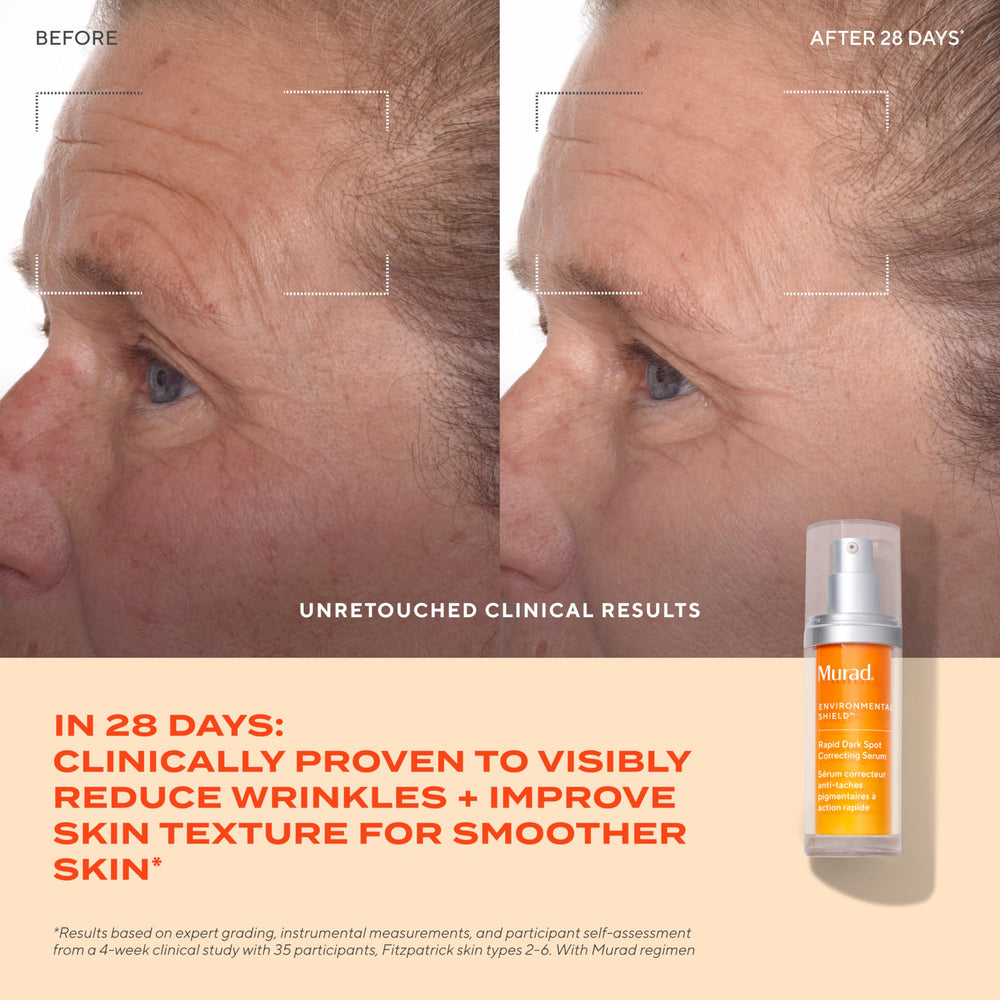 Murad bottle side label listing key ingredients for targeted brightening