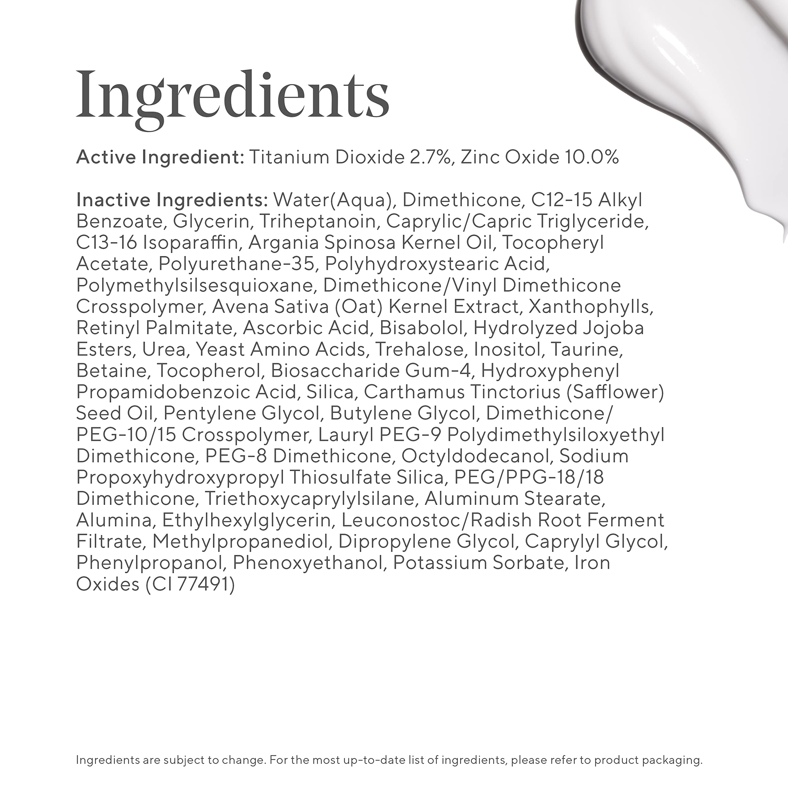 Murad ingredients label close-up highlighting mineral filters and cleaner formula benefit