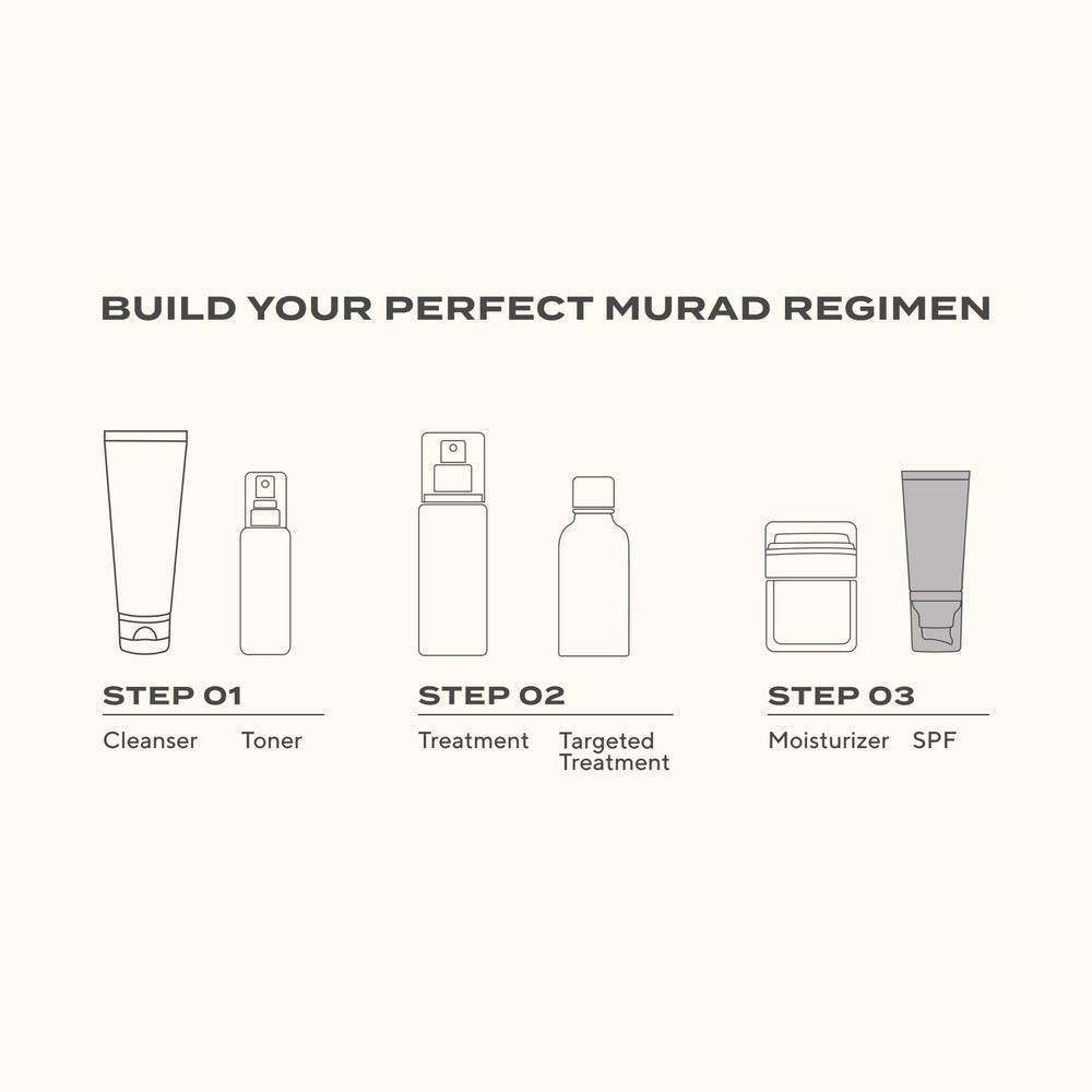 Murad 1.7 fl oz size comparison next to everyday items for easy travel benefit