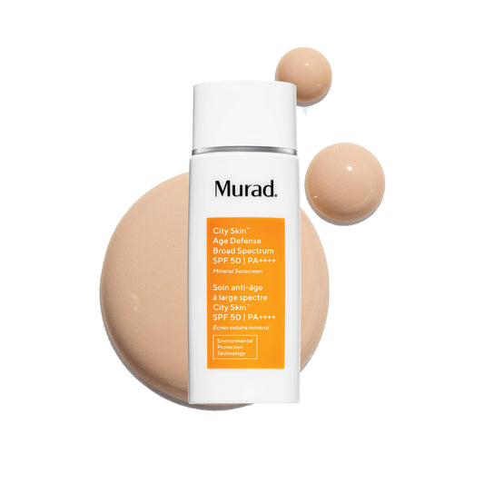 Murad front tube of City Skin SPF50 showing packaging and SPF benefit