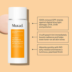 Murad texture close-up of sunscreen cream emphasizing fast absorption benefit