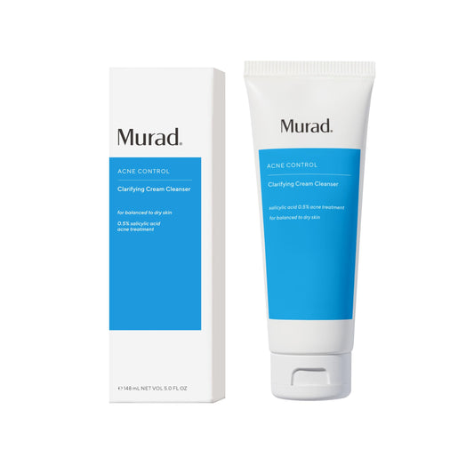 Murad cleanser front packaging shows product and clear benefits
