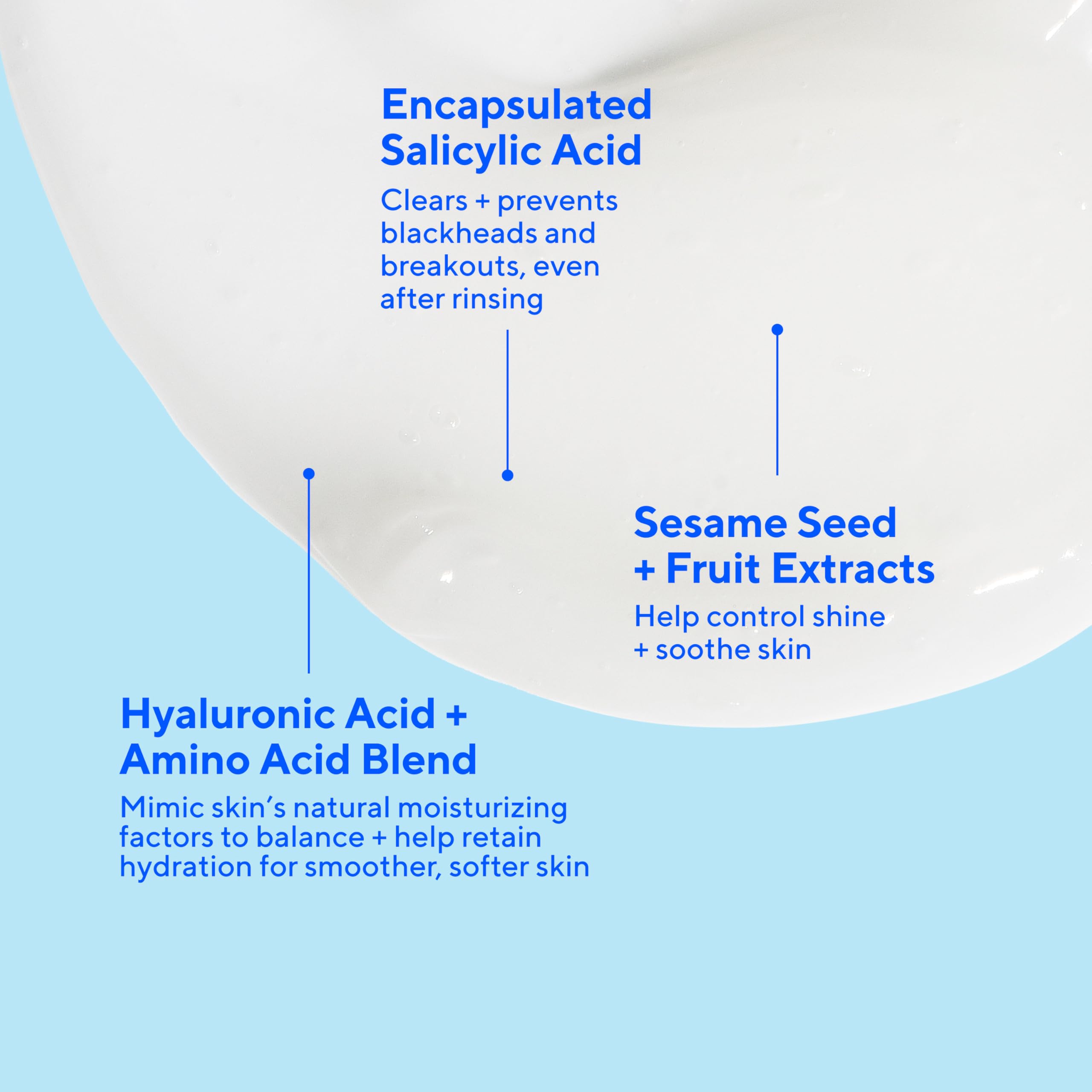 Murad cleanser with hyaluronic highlight demonstrates hydration support