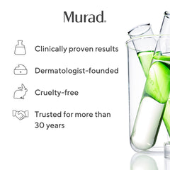 Murad clarifying toner on bathroom shelf with towel showing daily routine refresh benefit