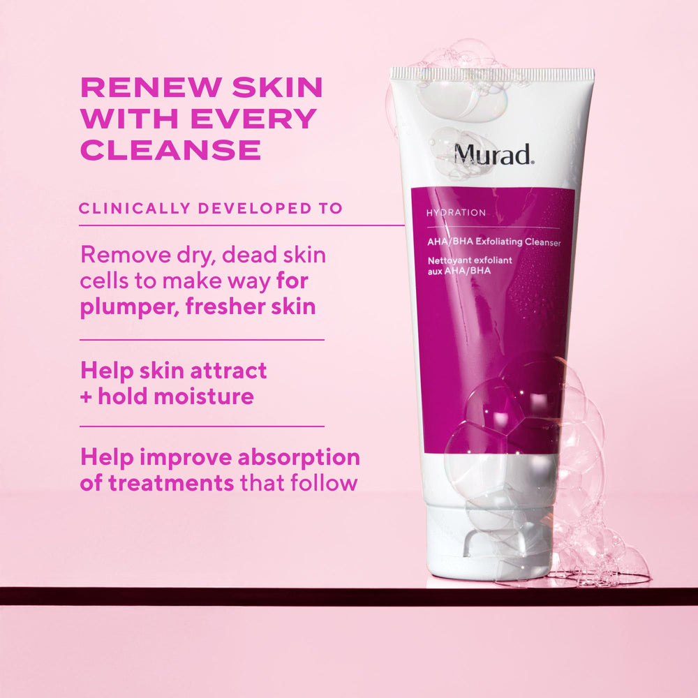 Murad cleanser pump and cap detail for easy, controlled dispensing