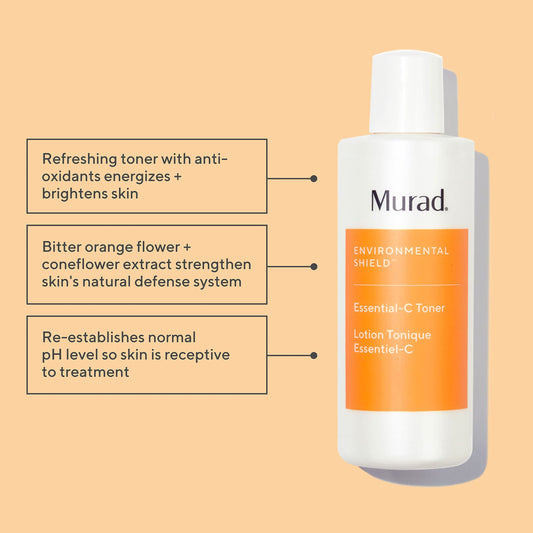 Murad label close-up highlighting active ingredients and antioxidant benefit