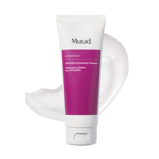 Murad front packaging shows product and key acids for clearer skin