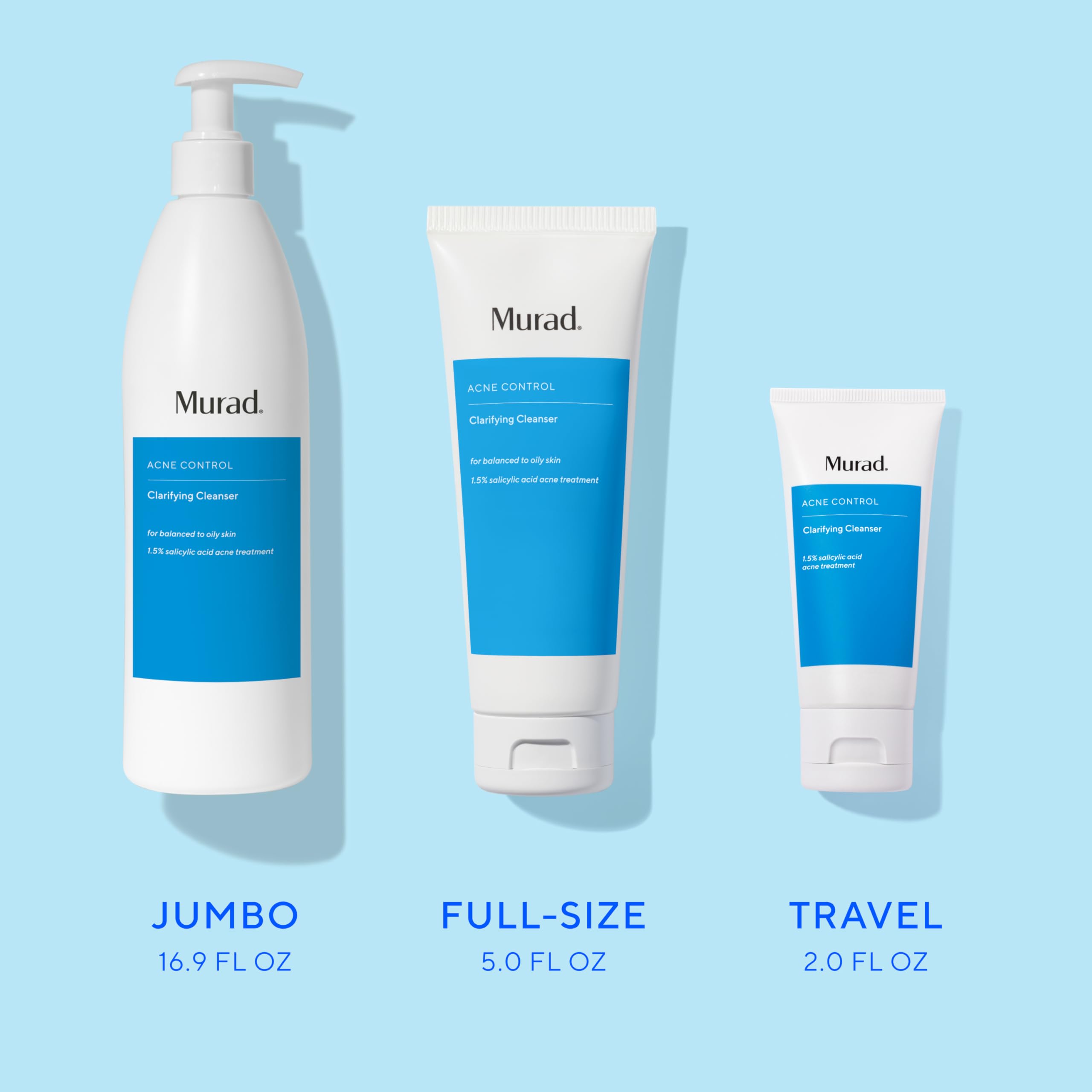 Murad in-shower use with wet hands illustrating simple daily cleansing