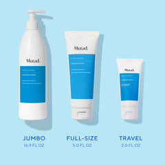 Murad in-shower use with wet hands illustrating simple daily cleansing
